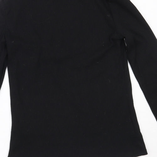 F&F Girls Black Roll Neck  Polyester Pullover Jumper Size 13-14 Years