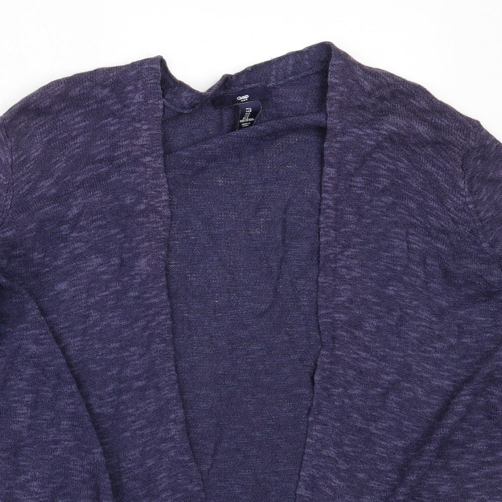 Gap Womens Blue Round Neck  Cotton Cardigan Jumper Size L