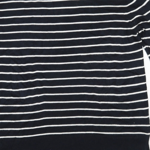 Atmosphere Womens Blue V-Neck Striped Acrylic Pullover Jumper Size 10