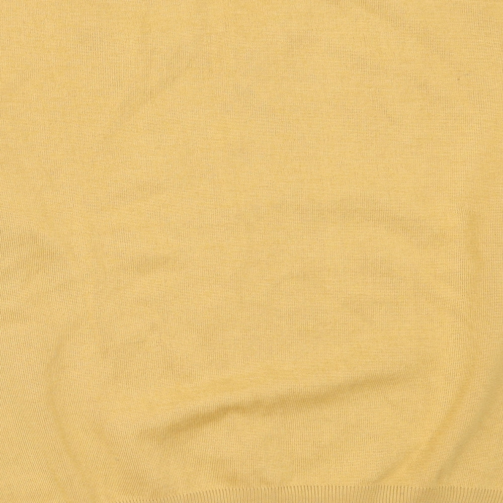 Gabicci Mens Yellow V-Neck  Wool Pullover Jumper Size L