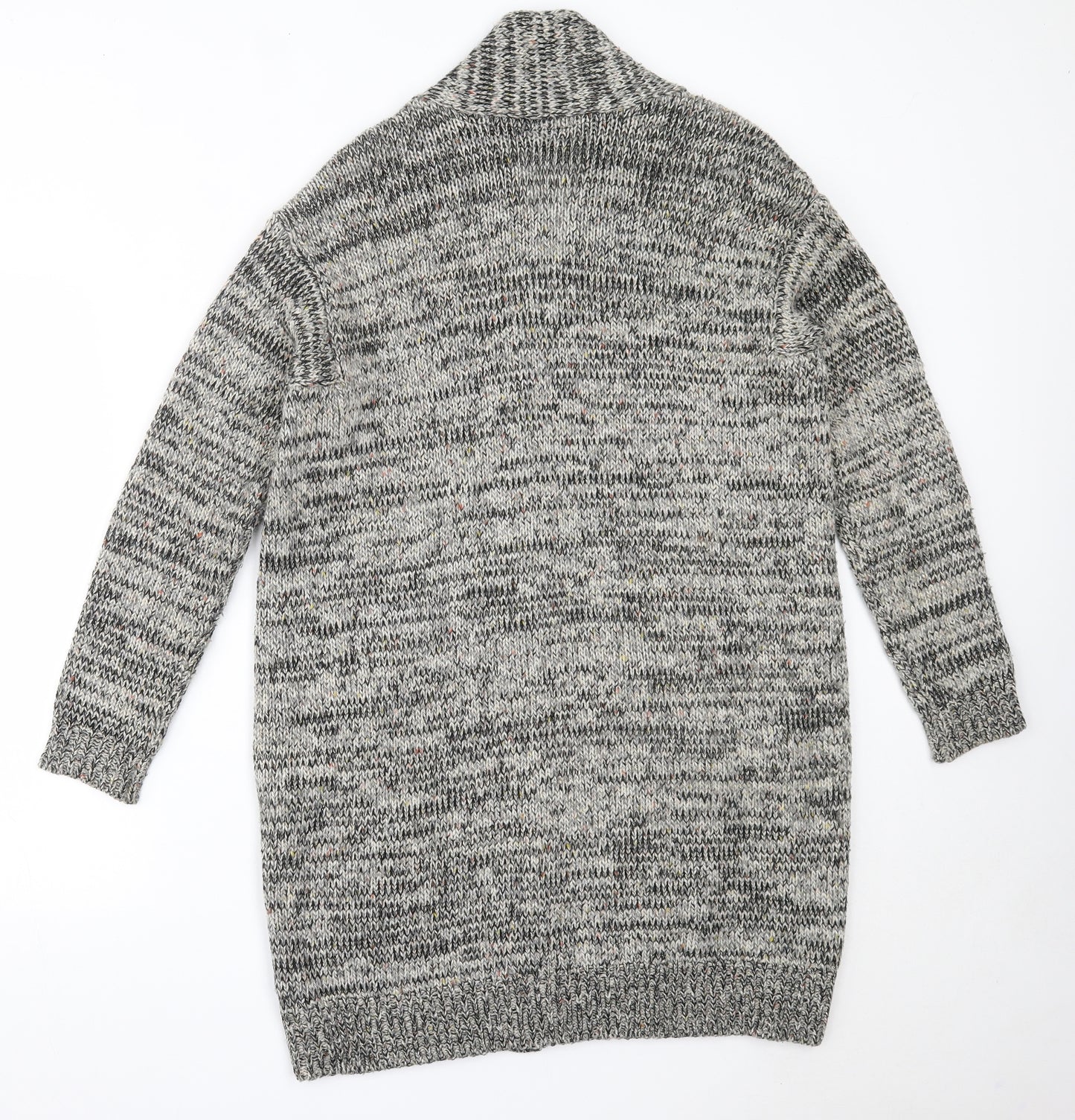 Wallis Womens Grey Round Neck  Acrylic Cardigan Jumper Size S