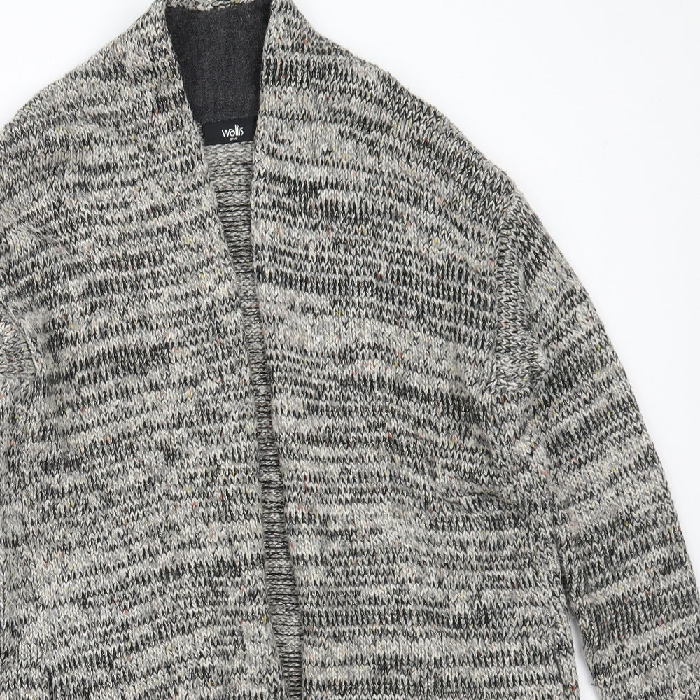 Wallis Womens Grey Round Neck  Acrylic Cardigan Jumper Size S