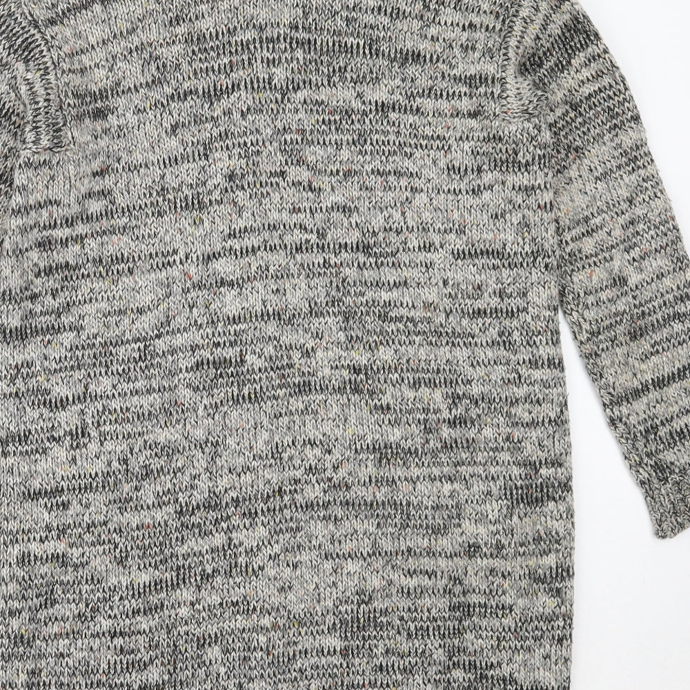Wallis Womens Grey Round Neck  Acrylic Cardigan Jumper Size S