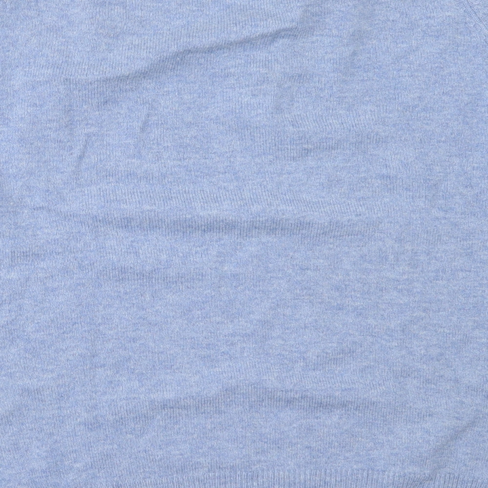 Marks and Spencer Mens Blue V-Neck  Wool Pullover Jumper Size L