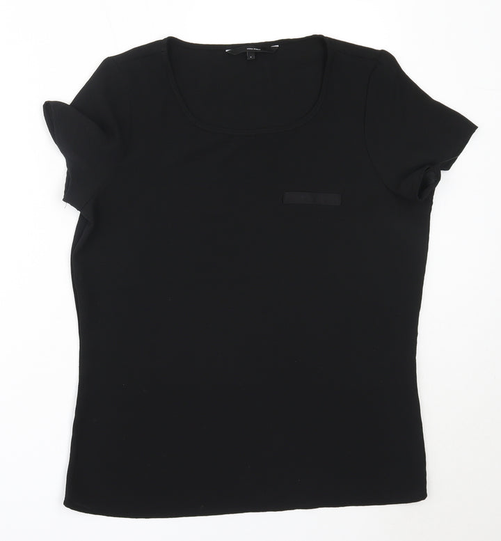 Vera Moda Womens Black  Polyester Basic Blouse Size S Round Neck