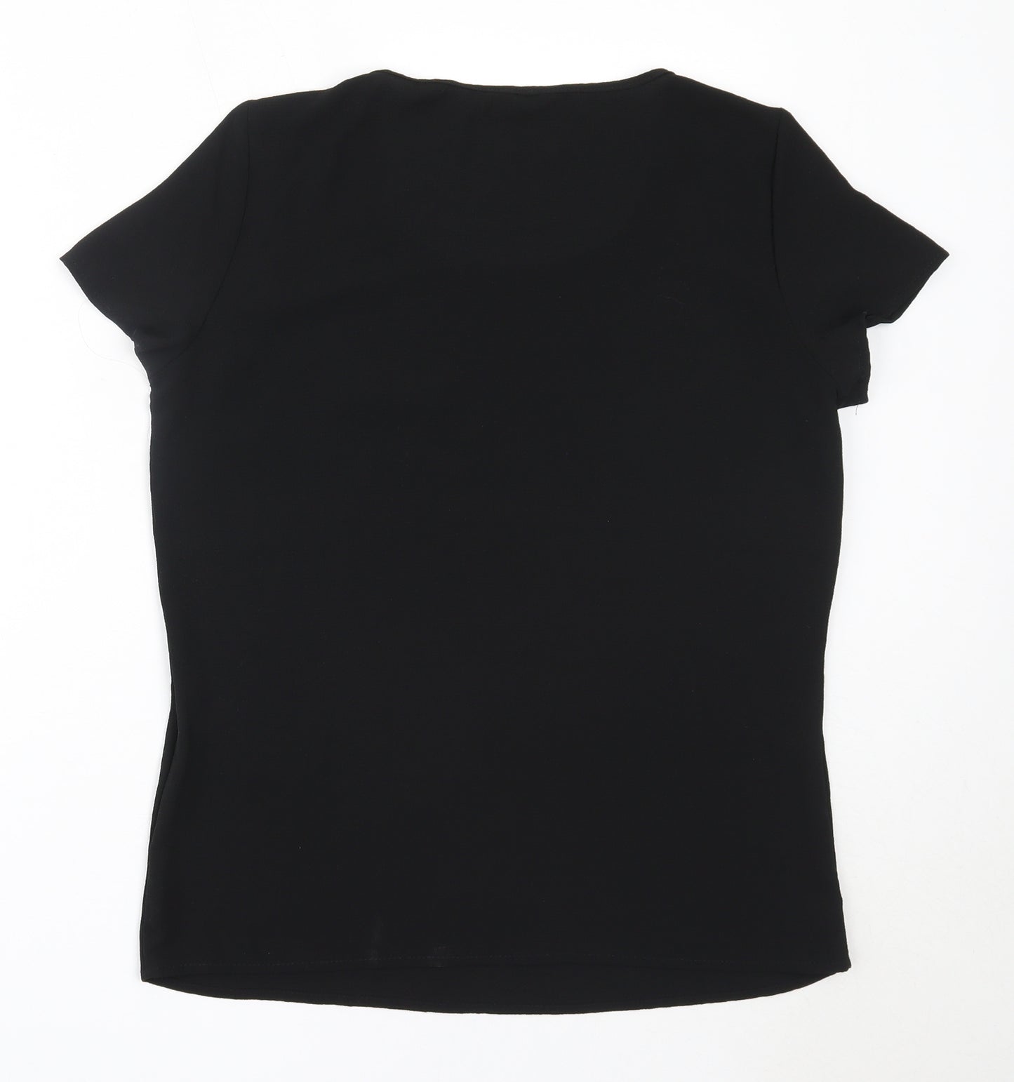 Vera Moda Womens Black  Polyester Basic Blouse Size S Round Neck