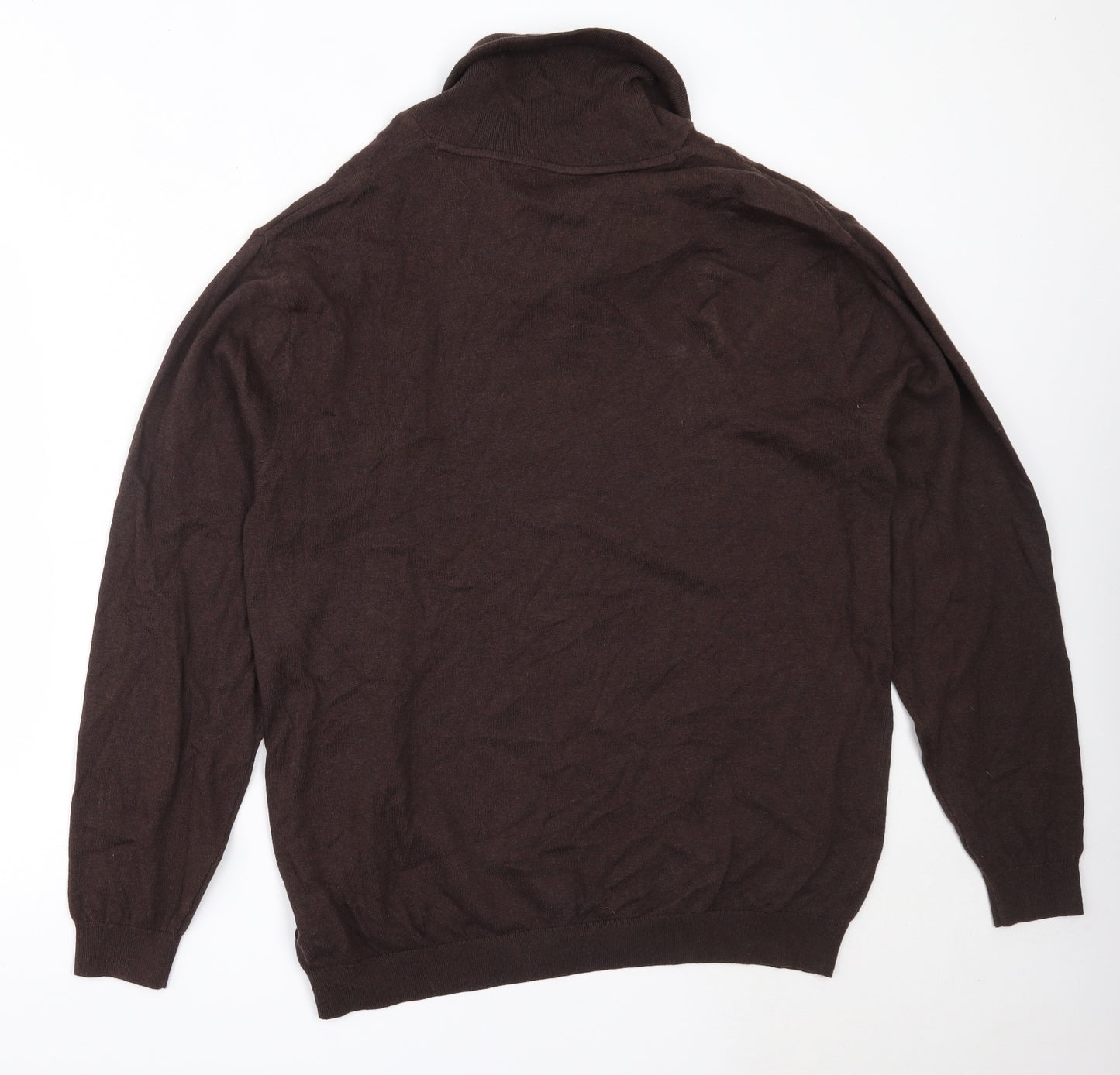 NEXT Mens Brown Round Neck  Cotton Pullover Jumper Size 2XL