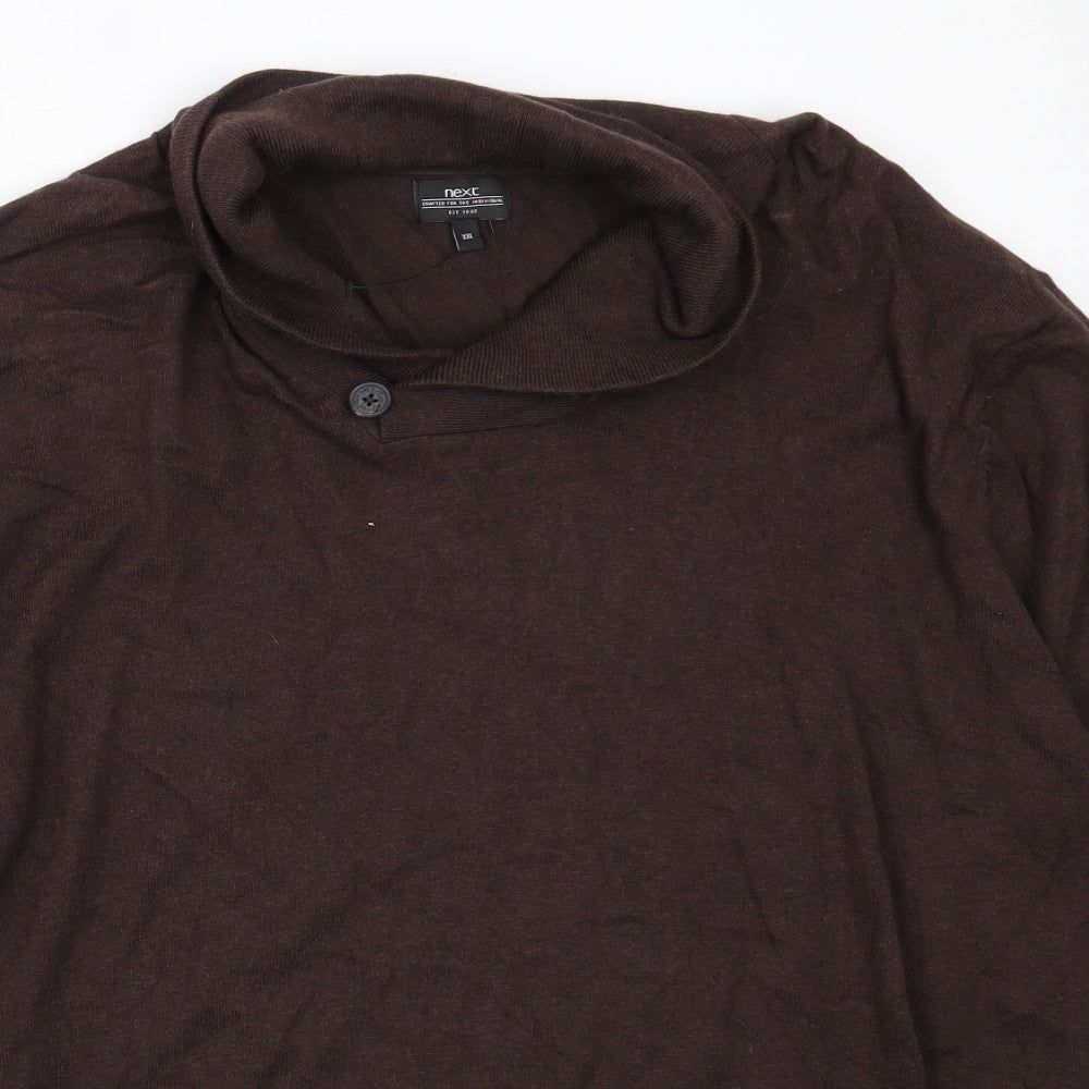 NEXT Mens Brown Round Neck  Cotton Pullover Jumper Size 2XL