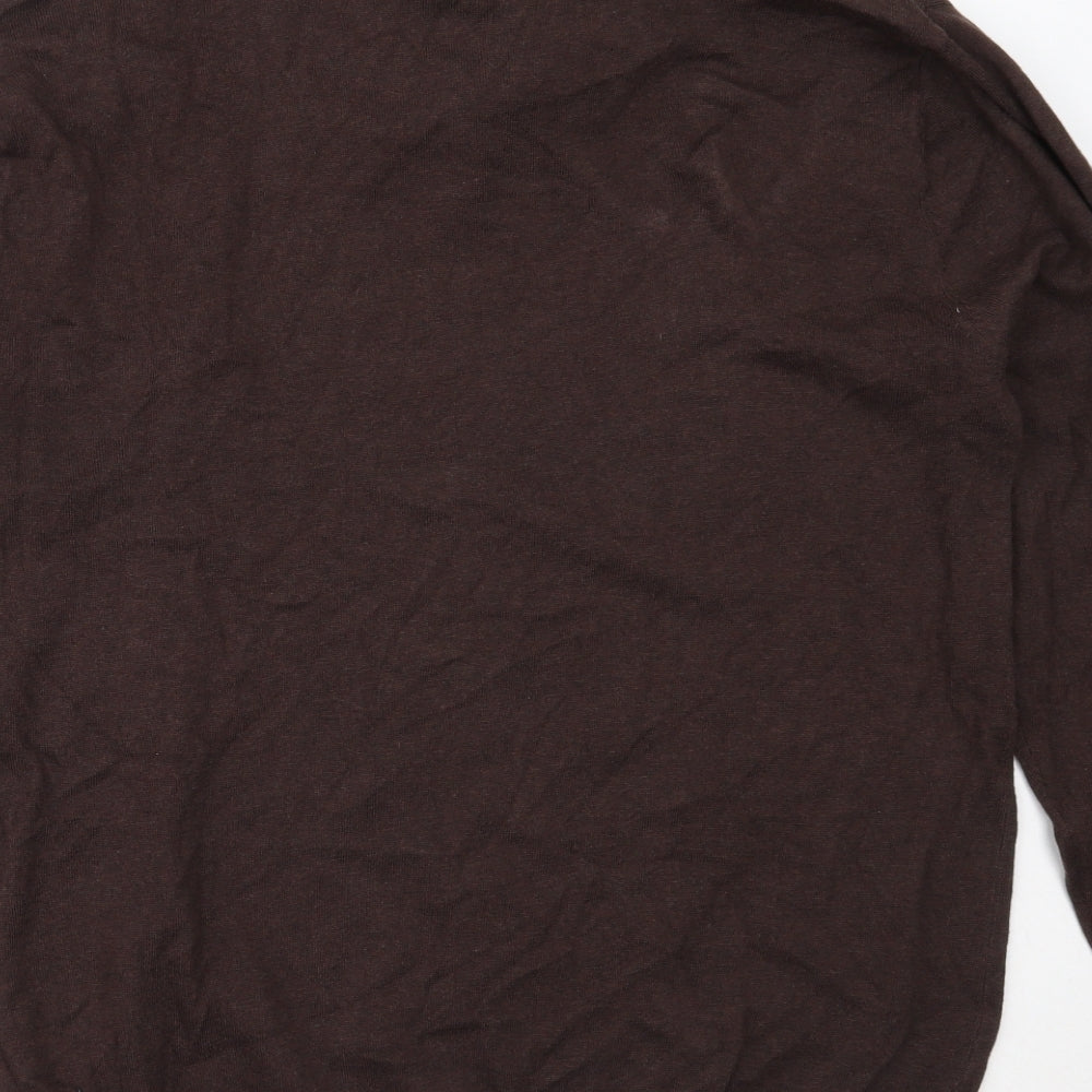 NEXT Mens Brown Round Neck  Cotton Pullover Jumper Size 2XL