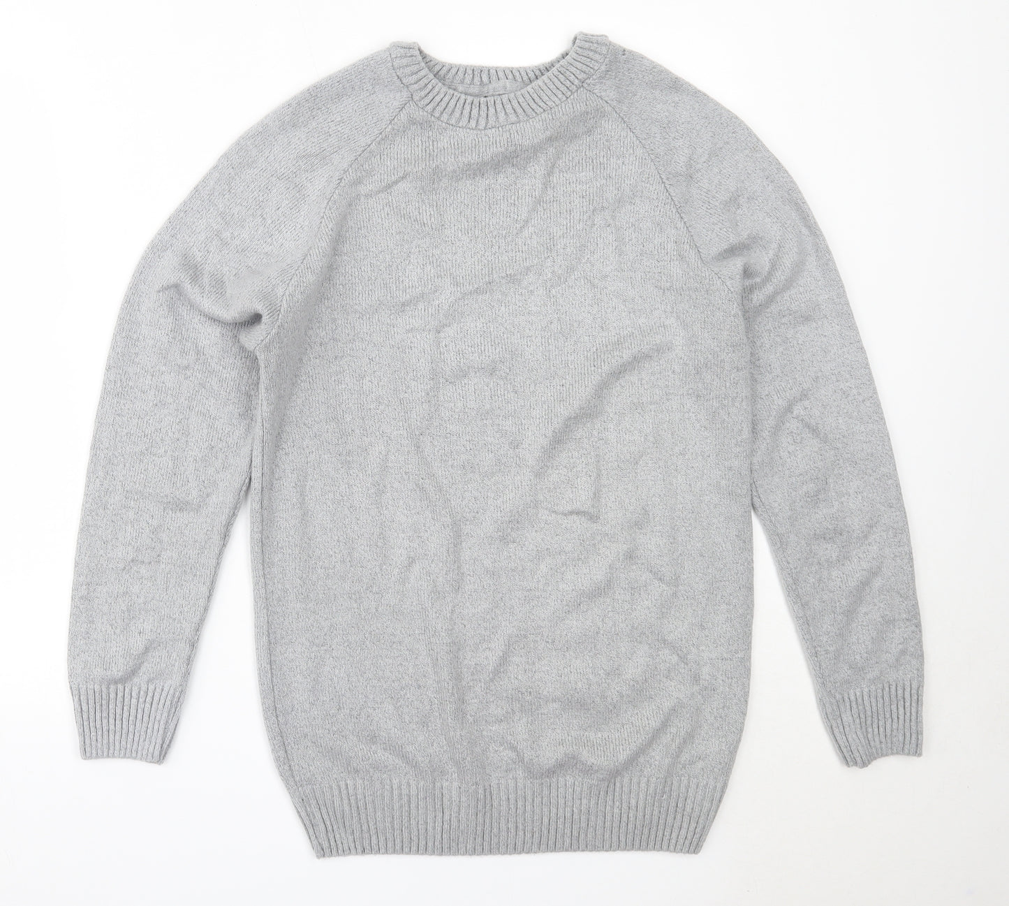 River Island Mens Grey Round Neck  Acrylic Pullover Jumper Size M