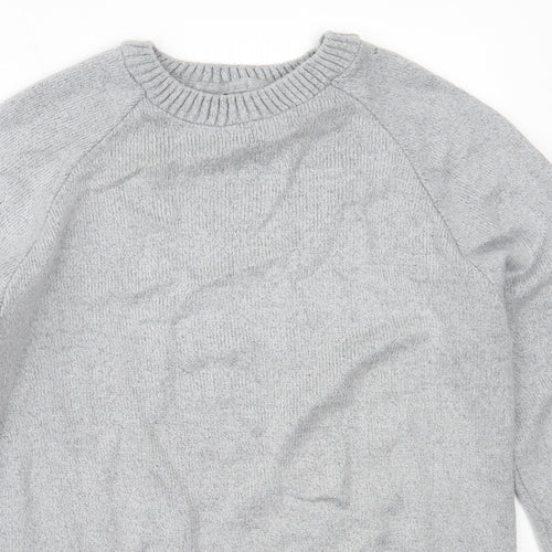 River Island Mens Grey Round Neck  Acrylic Pullover Jumper Size M