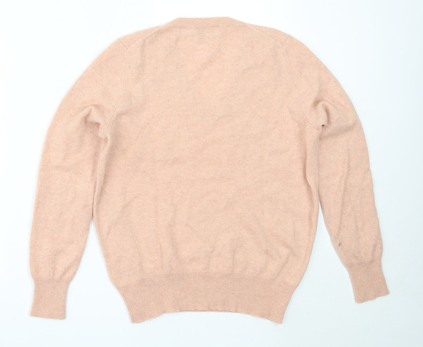 Marks and Spencer Womens Pink V-Neck  Cashmere Pullover Jumper Size 10