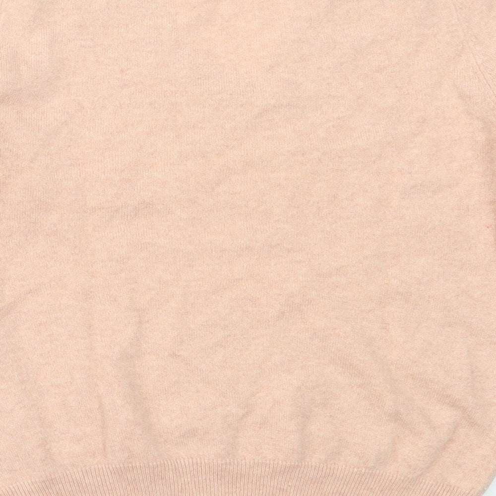 Marks and Spencer Womens Pink V-Neck  Cashmere Pullover Jumper Size 10