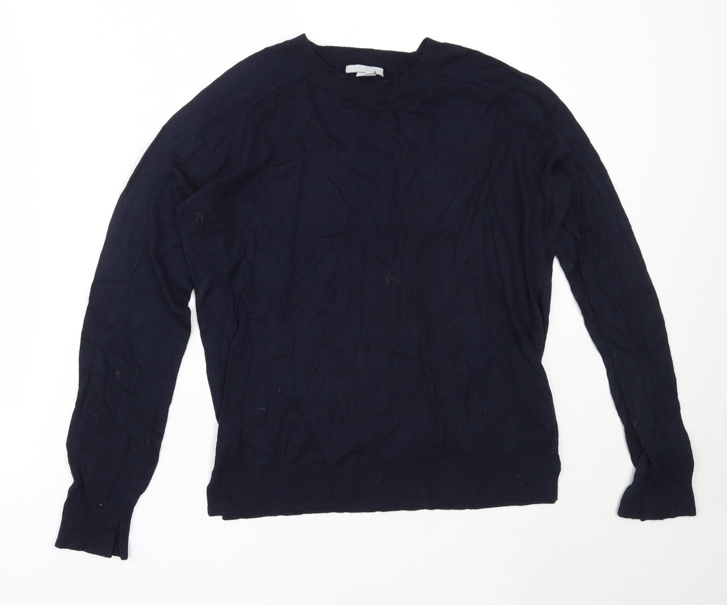 H&M Womens Blue Round Neck  Viscose Pullover Jumper Size M