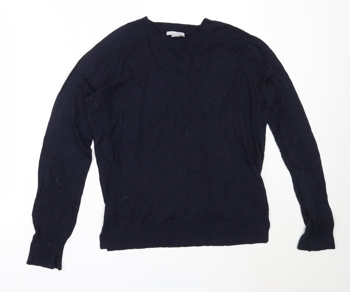 H&M Womens Blue Round Neck  Viscose Pullover Jumper Size M