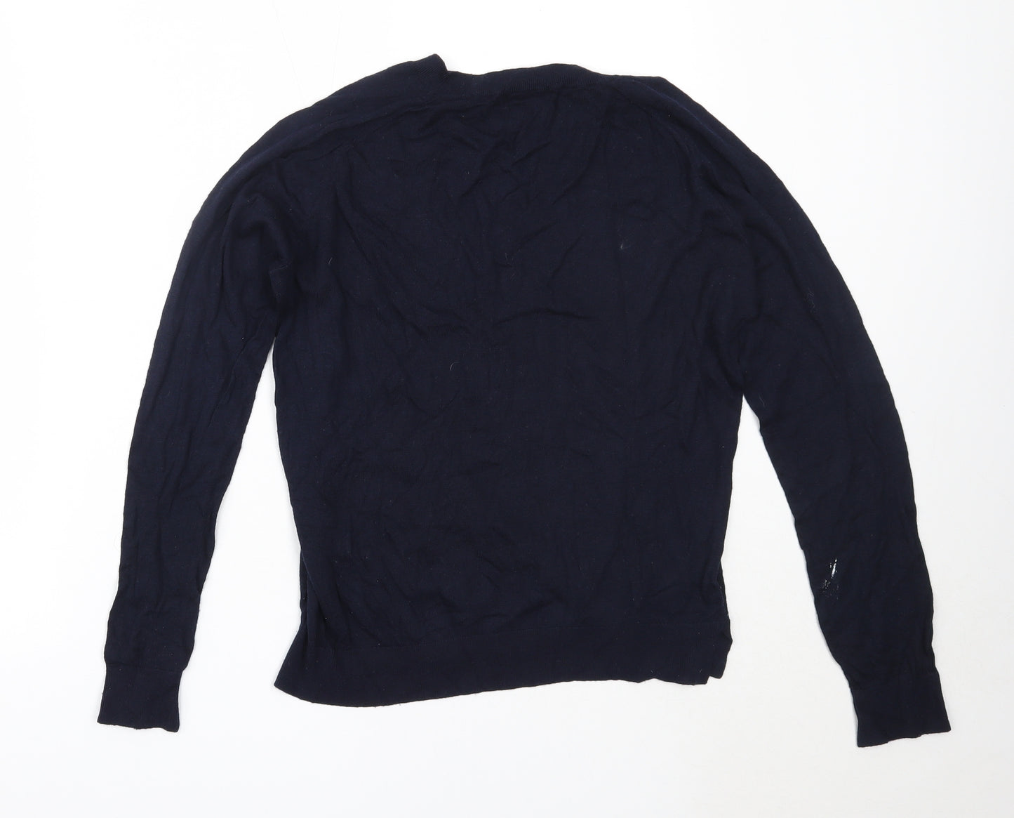 H&M Womens Blue Round Neck  Viscose Pullover Jumper Size M