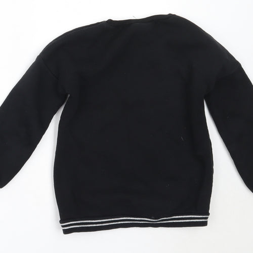 LC Waikiki Girls Black  Cotton Pullover Sweatshirt Size 5-6 Years