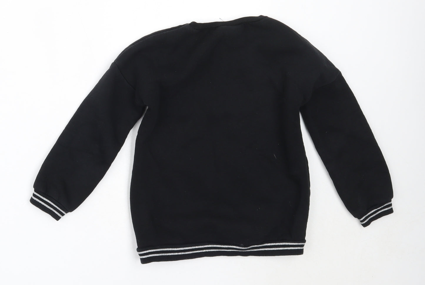 LC Waikiki Girls Black  Cotton Pullover Sweatshirt Size 5-6 Years