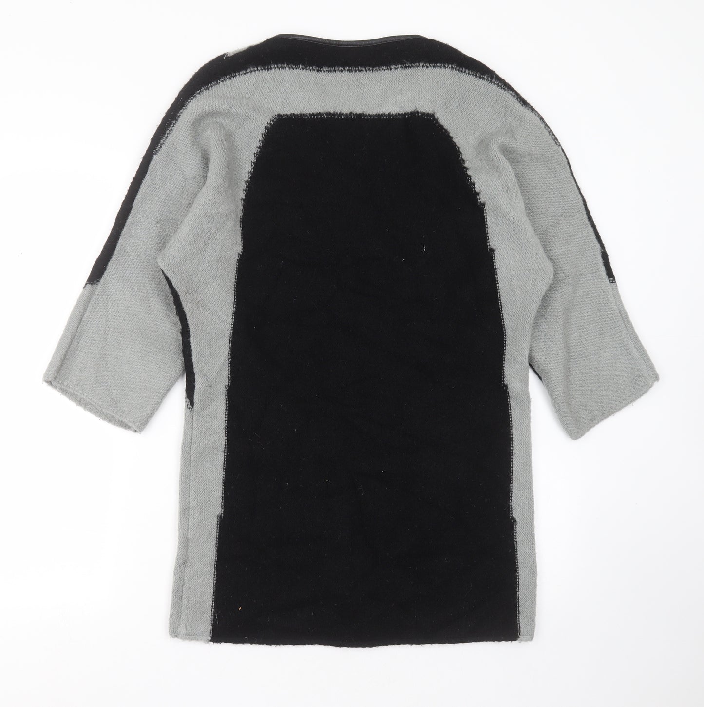 Alice Collins Womens Grey Round Neck  Acrylic Cardigan Jumper Size 10