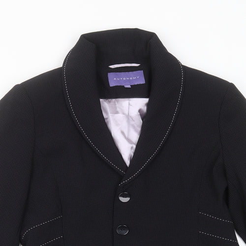 Autonomy Womens Black Spotted Polyester Jacket Suit Jacket Size 12