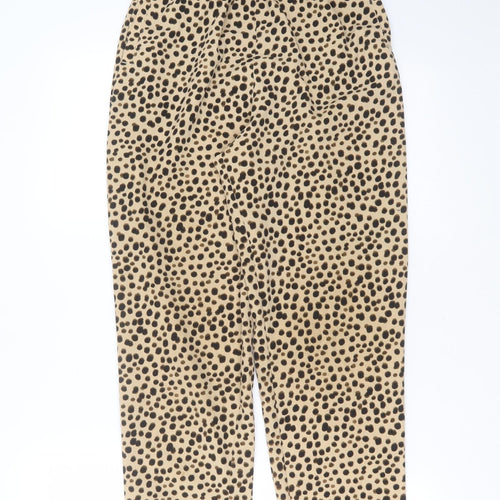 Monki Womens Brown Animal Print Polyester Trousers  Size 4 L25 in Regular