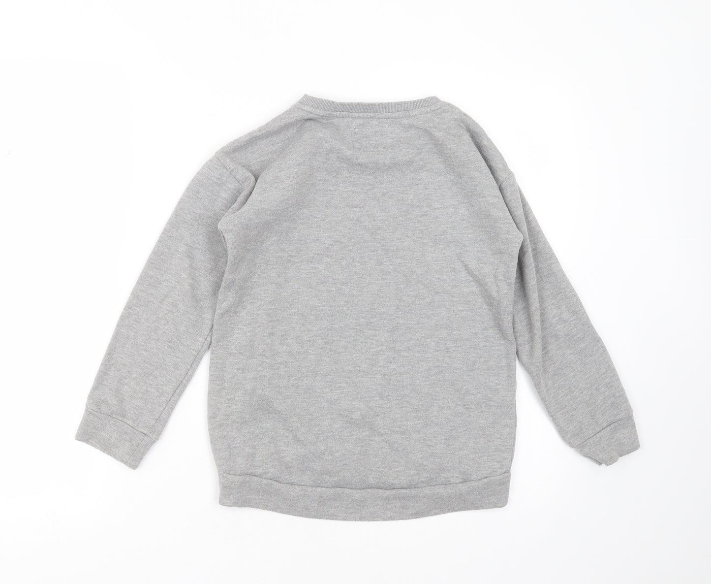 F&F Girls Grey  Cotton Pullover Sweatshirt Size 8-9 Years   - unicorn