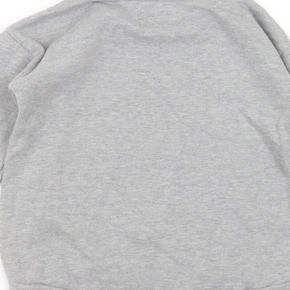 F&F Girls Grey  Cotton Pullover Sweatshirt Size 8-9 Years   - unicorn