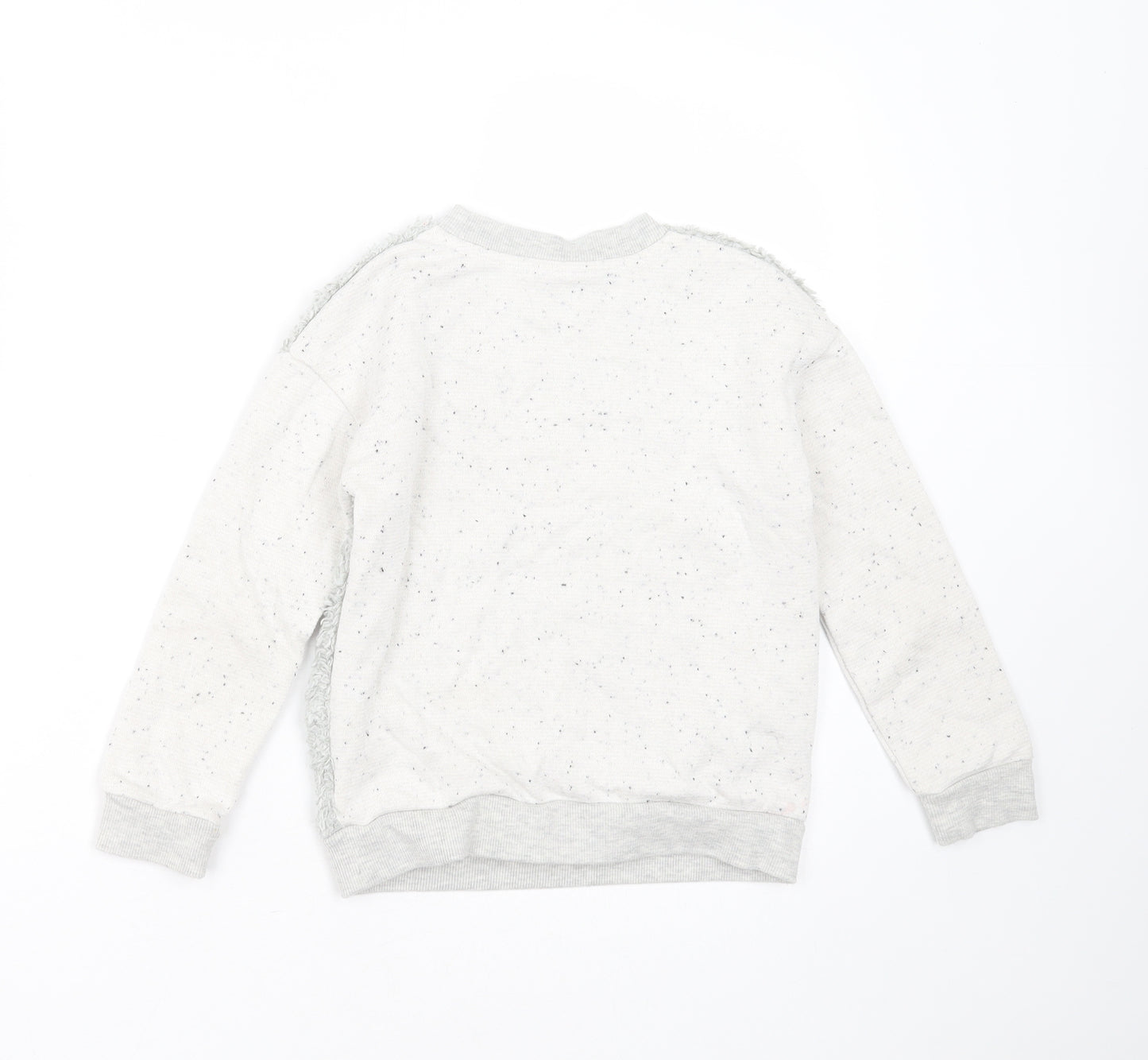 HULLABALOO Girls Grey  Polyester Pullover Sweatshirt Size 7-8 Years   - fluffy