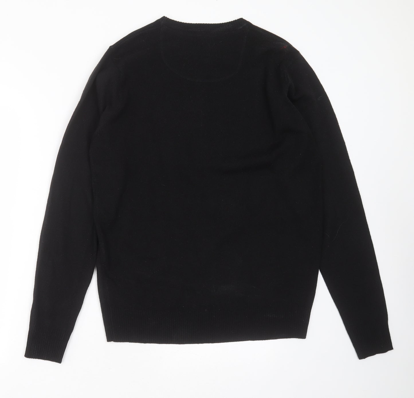 INDUSTRIALIZE Mens Black Round Neck  Acrylic Pullover Jumper Size L