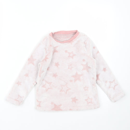 Nutmeg Girls Pink Geometric Polyester Top Pyjama Top Size 3-4 Years   - Star Pattern