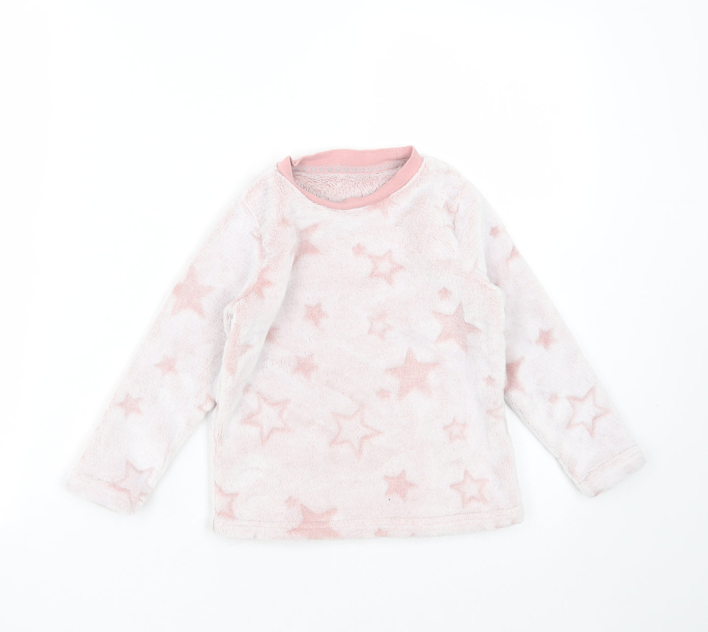 Nutmeg Girls Pink Geometric Polyester Top Pyjama Top Size 3-4 Years   - Star Pattern