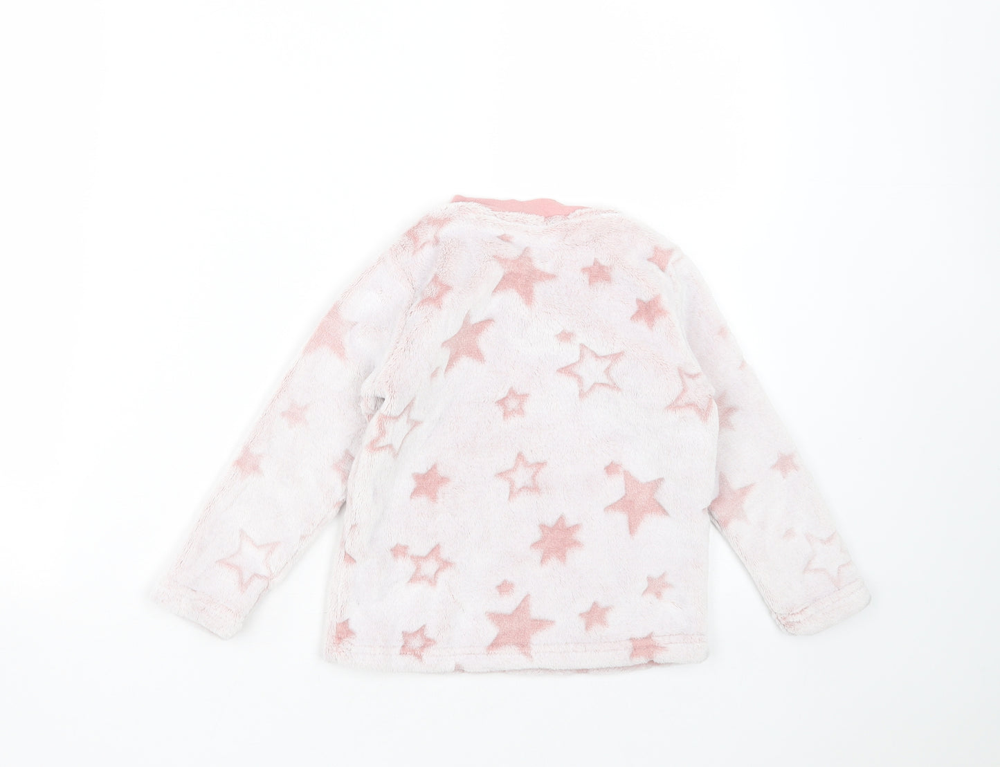 Nutmeg Girls Pink Geometric Polyester Top Pyjama Top Size 3-4 Years   - Star Pattern