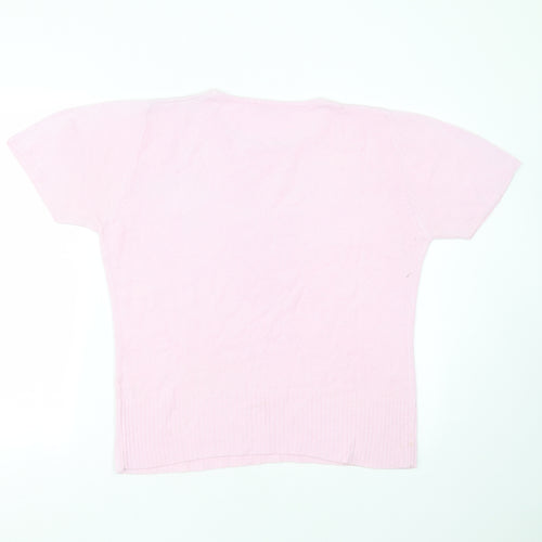 Matalan Womens Pink Round Neck  Acrylic Pullover Jumper Size 16