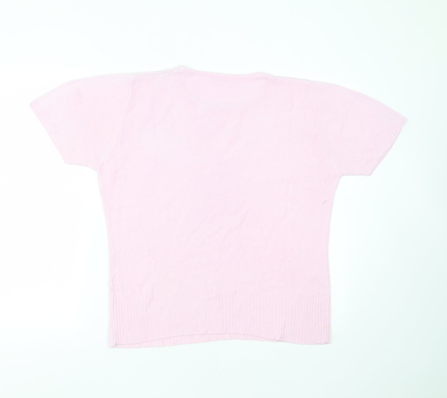 Matalan Womens Pink Round Neck  Acrylic Pullover Jumper Size 16