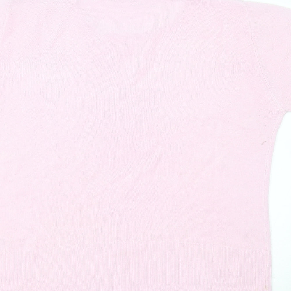 Matalan Womens Pink Round Neck  Acrylic Pullover Jumper Size 16