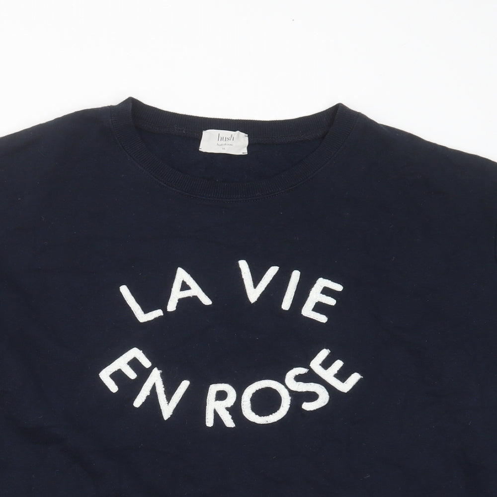 Hush Mens Blue  Cotton Pullover Sweatshirt Size XL   - la vie en rose