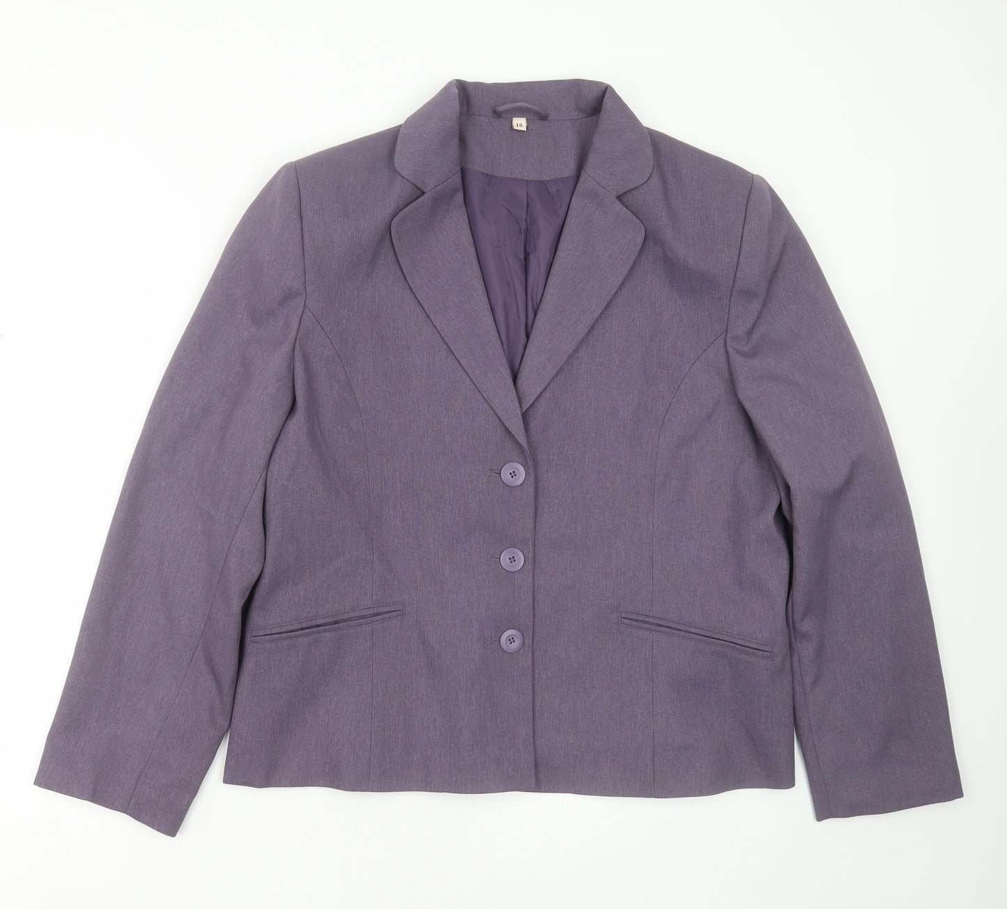 EWM Womens Purple  Polyester Jacket Suit Jacket Size 18