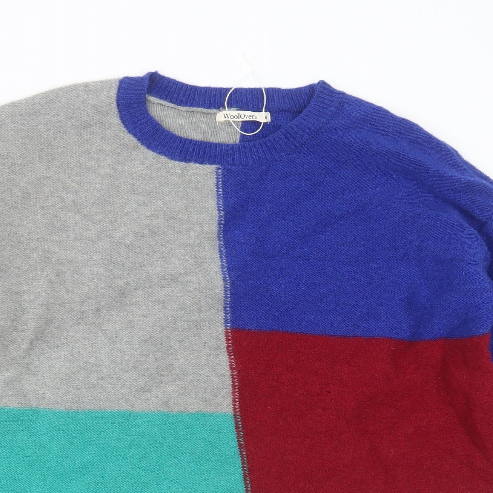 Woolovers Womens Multicoloured Round Neck  Wool Pullover Jumper Size M   - Colourblock