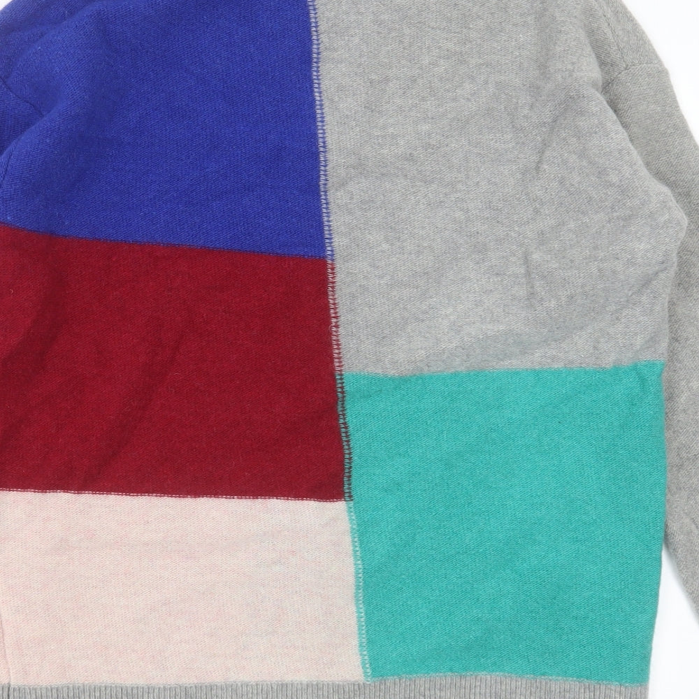 Woolovers Womens Multicoloured Round Neck  Wool Pullover Jumper Size M   - Colourblock