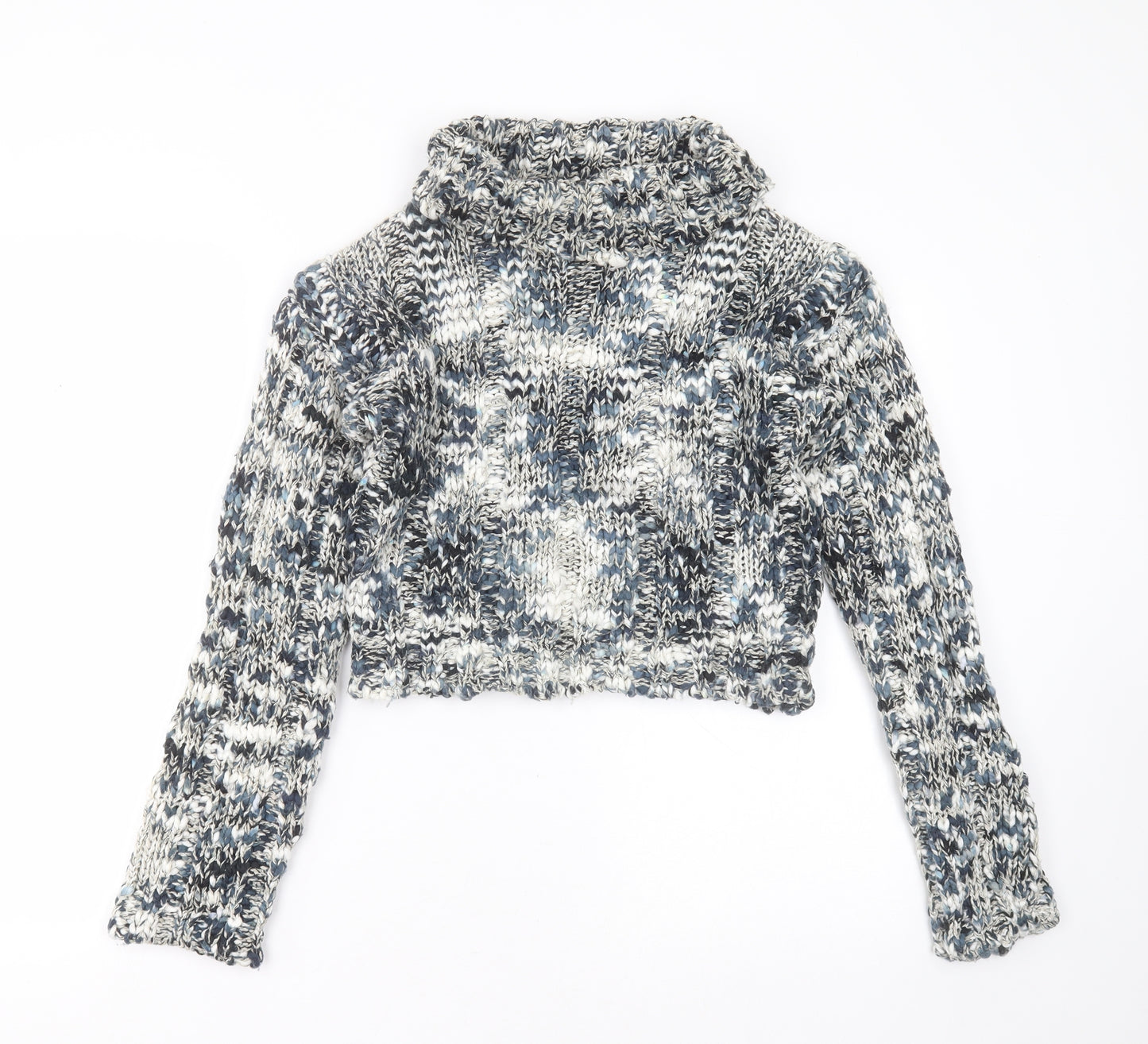 Topshop Womens Blue Roll Neck  Acrylic Pullover Jumper Size S