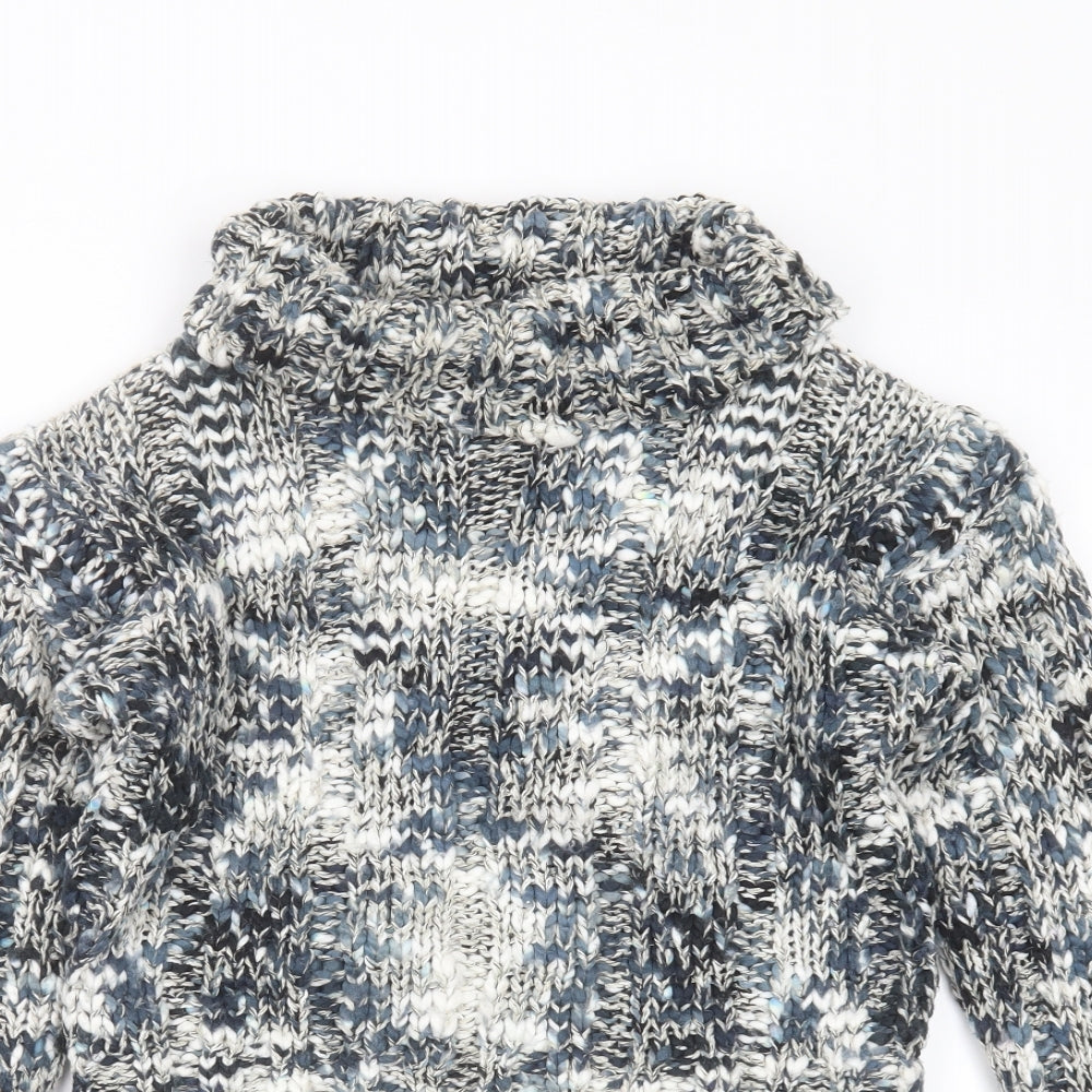 Topshop Womens Blue Roll Neck  Acrylic Pullover Jumper Size S
