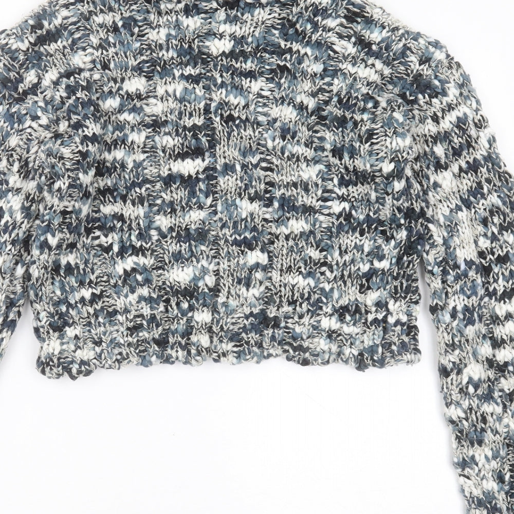 Topshop Womens Blue Roll Neck  Acrylic Pullover Jumper Size S