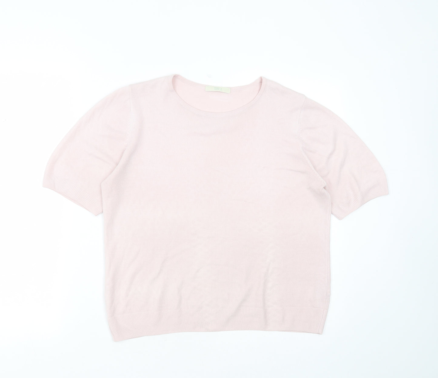 Marks and Spencer Womens Pink Round Neck  Acrylic Pullover Jumper Size 14