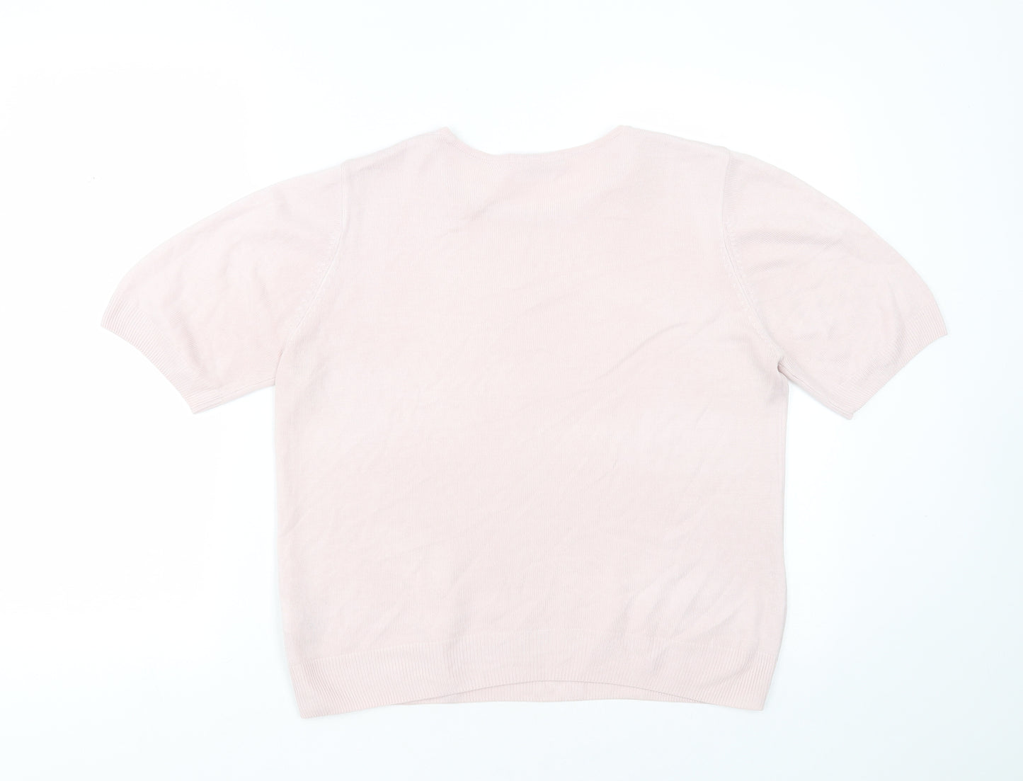 Marks and Spencer Womens Pink Round Neck  Acrylic Pullover Jumper Size 14
