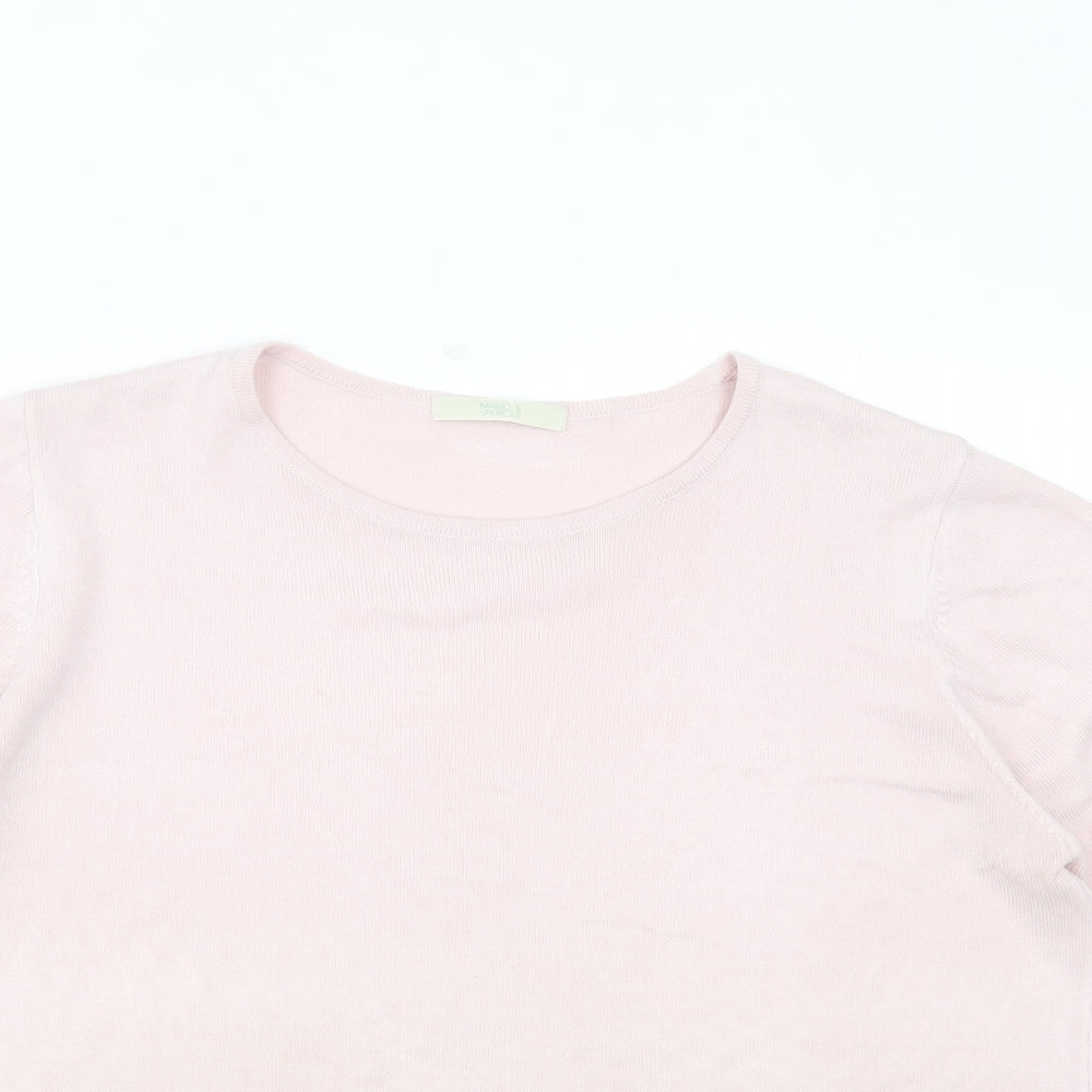 Marks and Spencer Womens Pink Round Neck  Acrylic Pullover Jumper Size 14