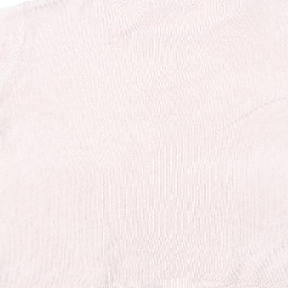 Marks and Spencer Womens Pink Round Neck  Acrylic Pullover Jumper Size 14