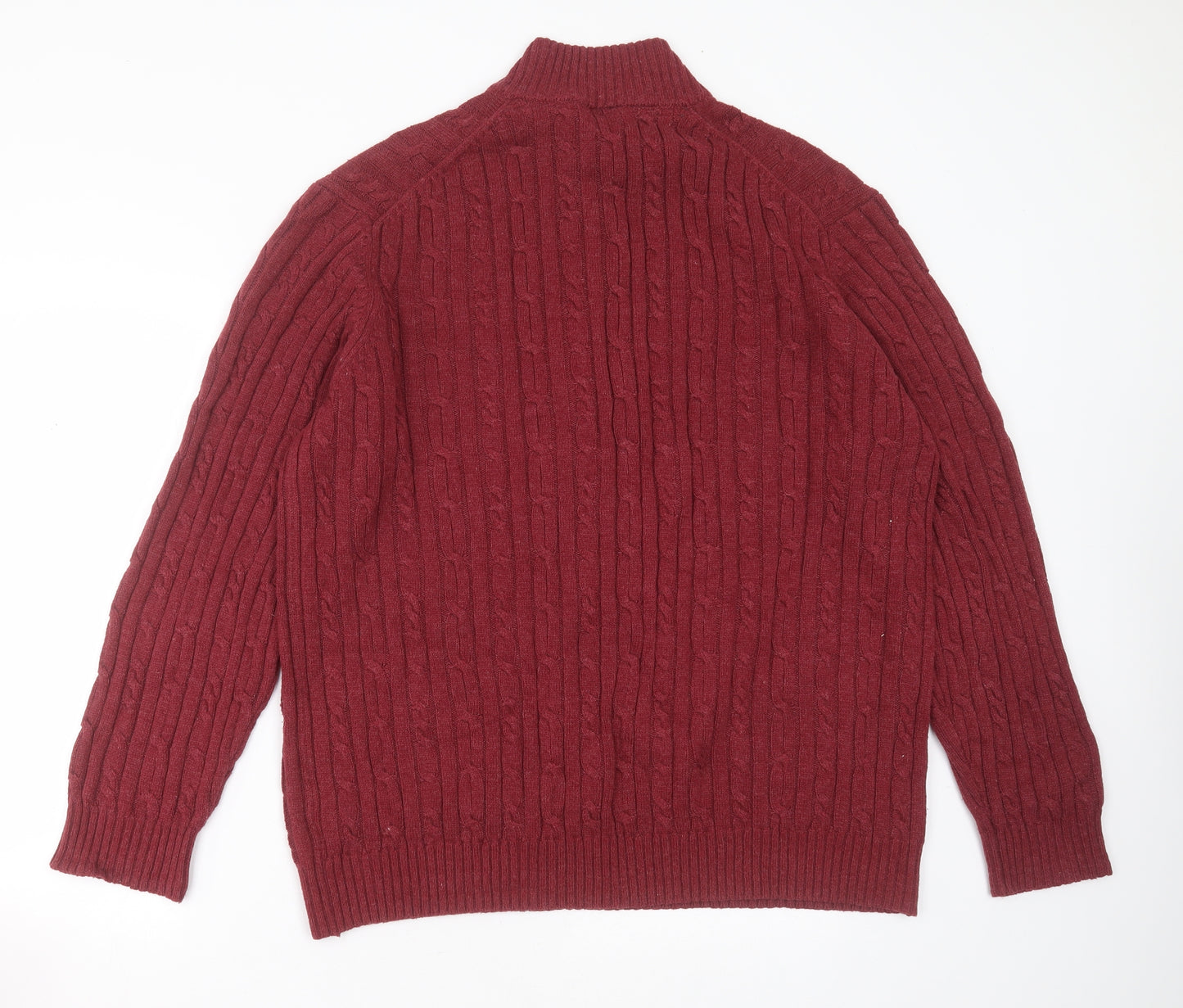 IZOD Mens Purple High Neck  Cotton Pullover Jumper Size 2XL