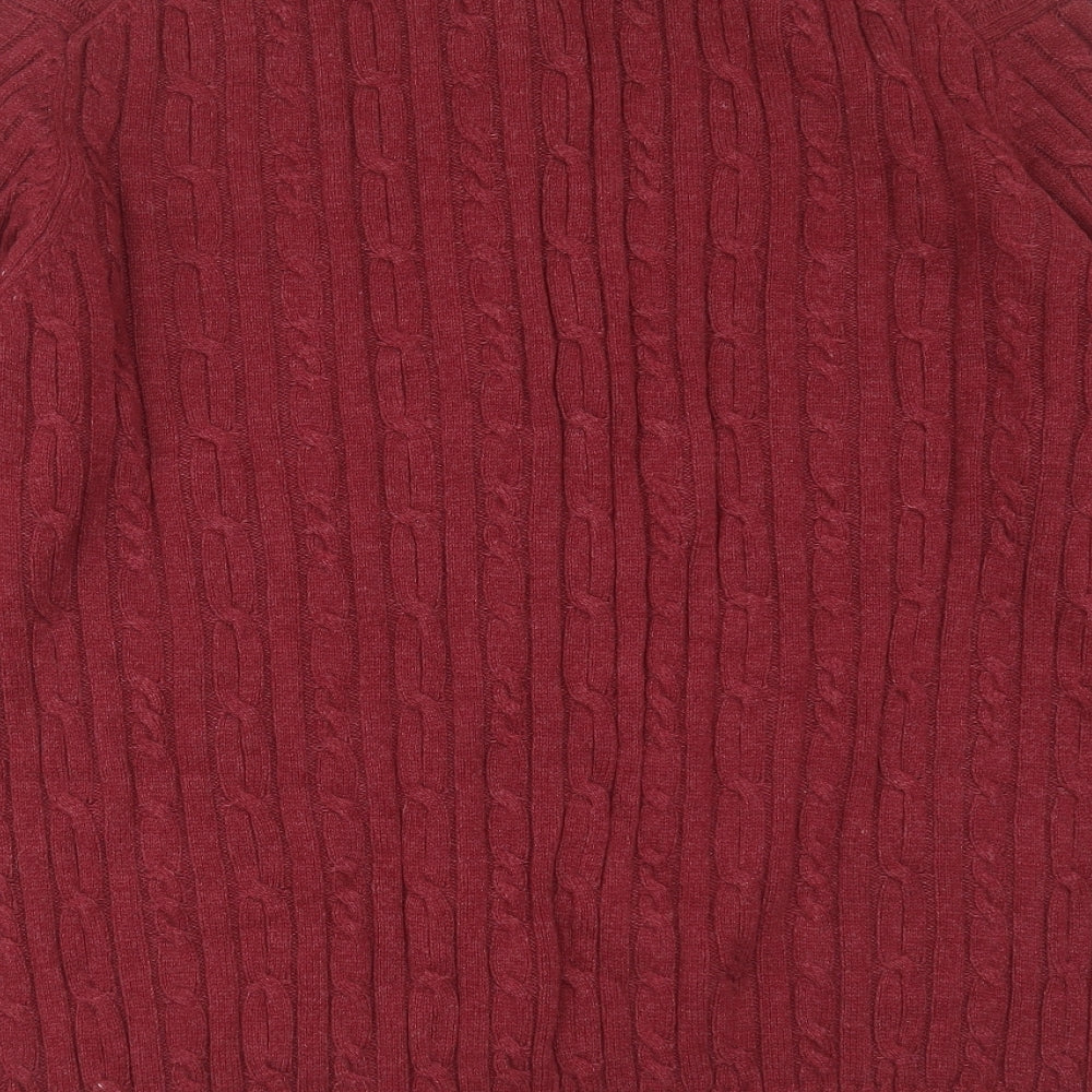IZOD Mens Purple High Neck  Cotton Pullover Jumper Size 2XL