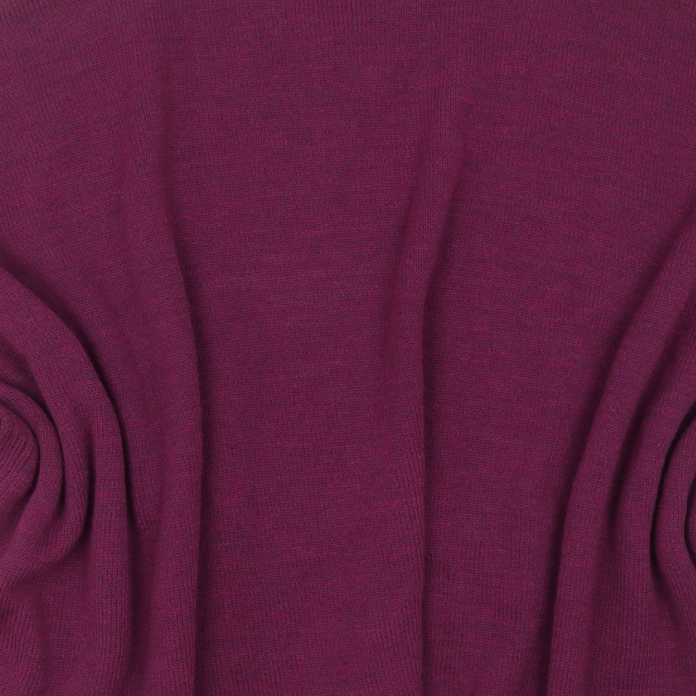 Preworn Womens Purple V-Neck  Acrylic Cape Jumper One Size