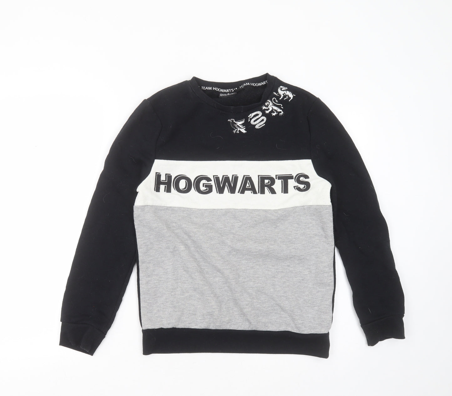 Primark Womens Black  Cotton Pullover Sweatshirt Size 2XS   - hogwarts